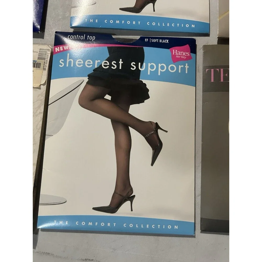Vintage NOS Pantyhose Hosiery Lot Hanes Donna Karan Mervyn’s Worthington 9 Pc
